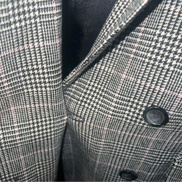 Pendleton 100% Wool Plaid Herringbone Academia Double Breasted Blazer Size 12 - Picture 9 of 14